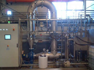 impianto di ultrafiltrazione per purificazione solventi